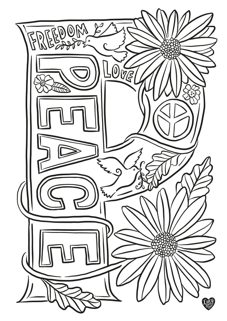 Peace Colouring Poster - download - Lucy Loves This-