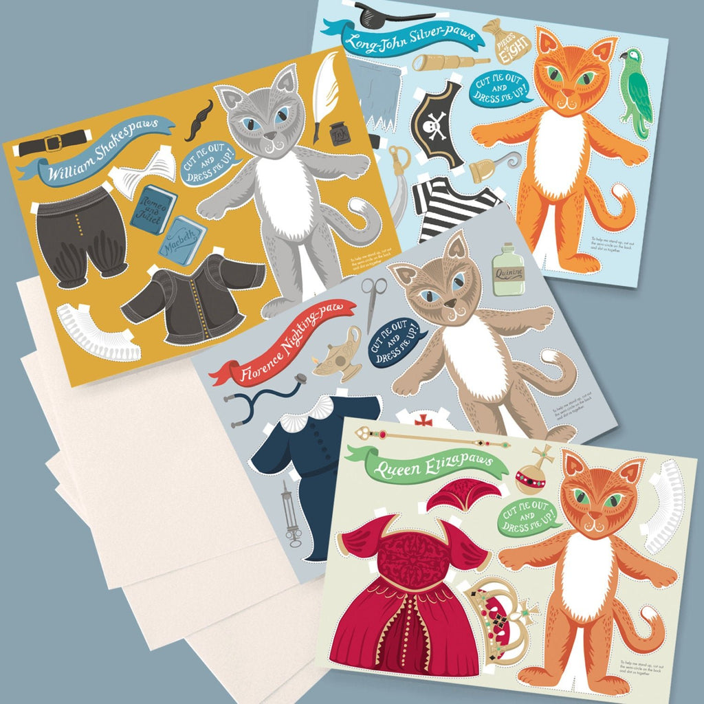 Pirate cat birthday Card - cut out and dress up - Lucy Loves This-