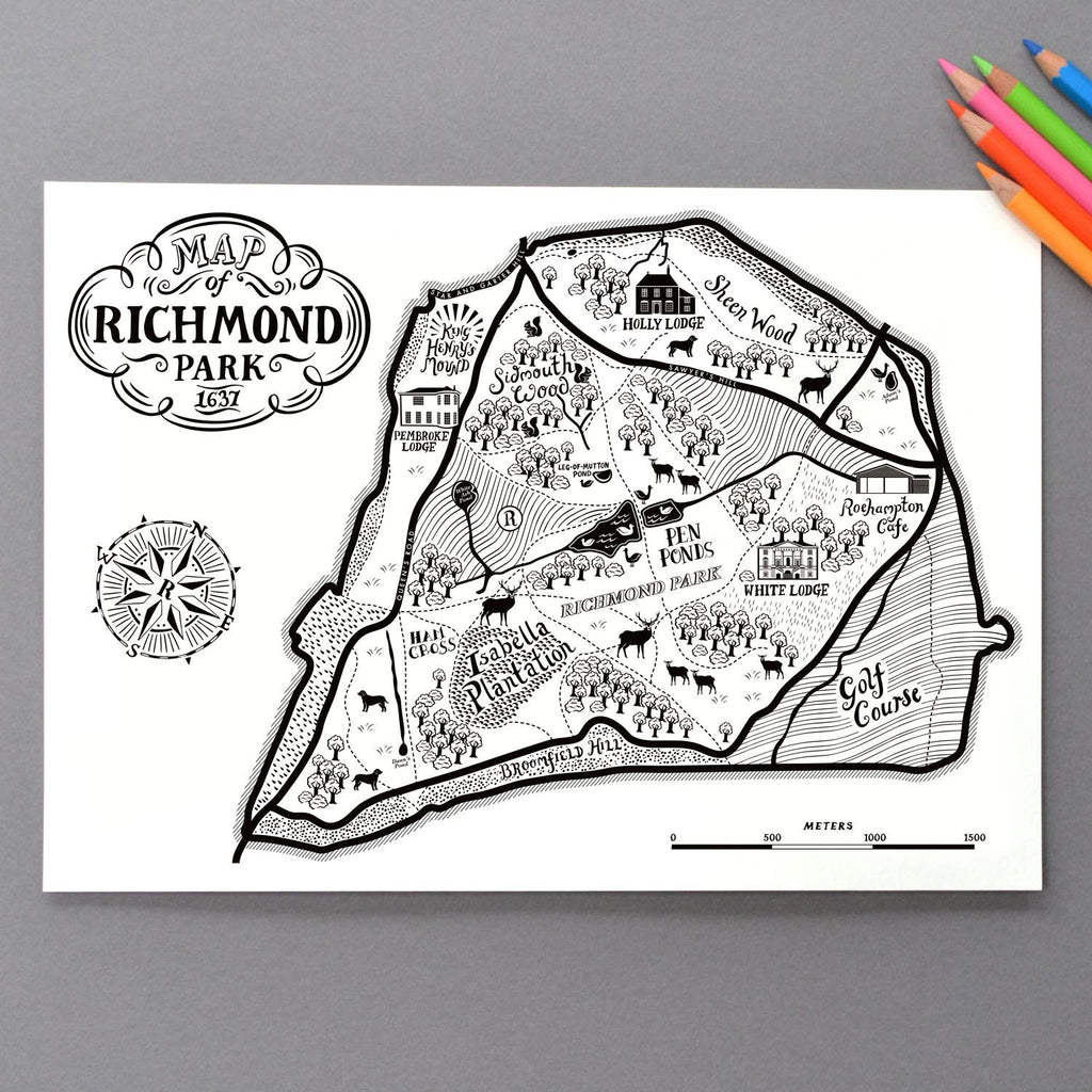Richmond park Map Print - Lucy Loves This-