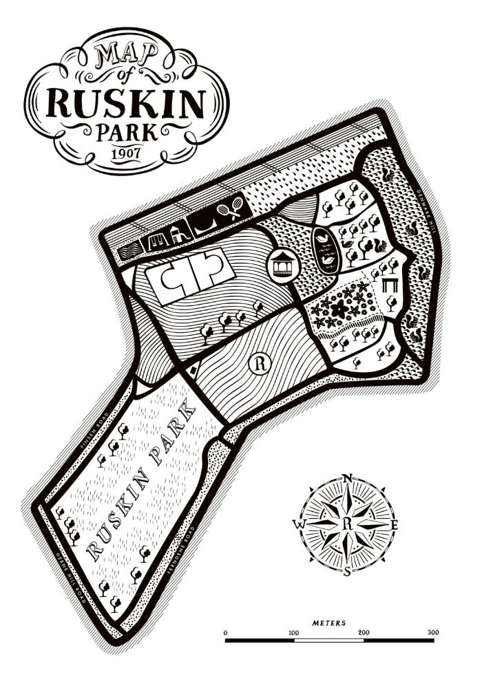 Ruskin park Map Print - Lucy Loves This-