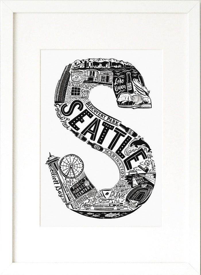 Seattle Print - Lucy Loves This-USA City Prints