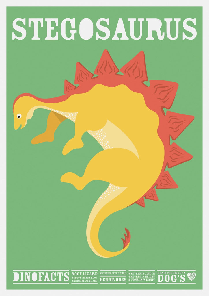Stegosaurus Dinosaur Print - Lucy Loves This-