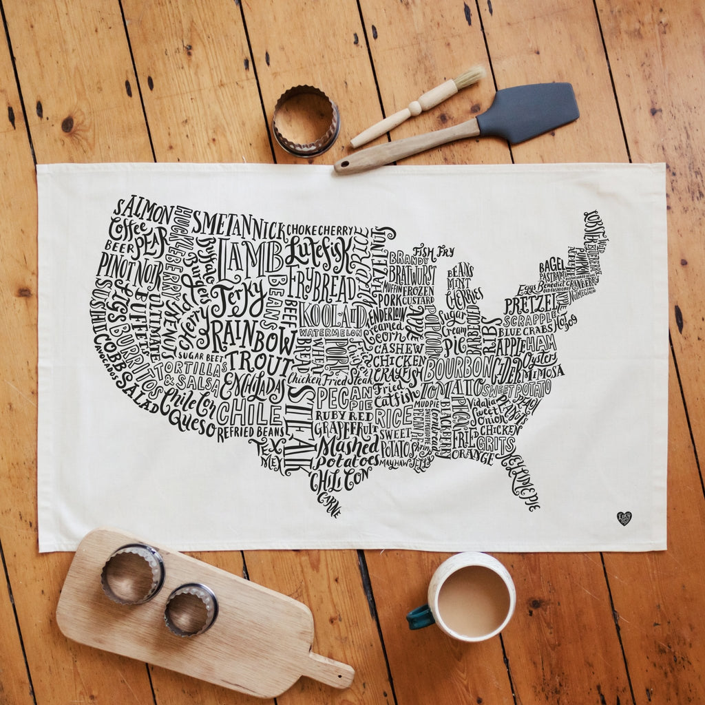 USA Food Map Tea Towel - Lucy Loves This-
