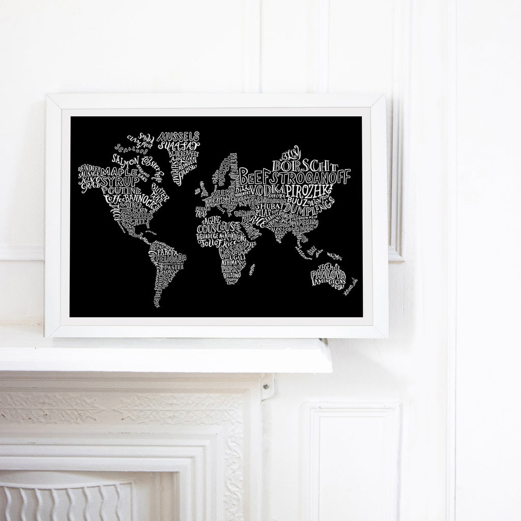 World Food Map Print - Lucy Loves This-U.K City Prints