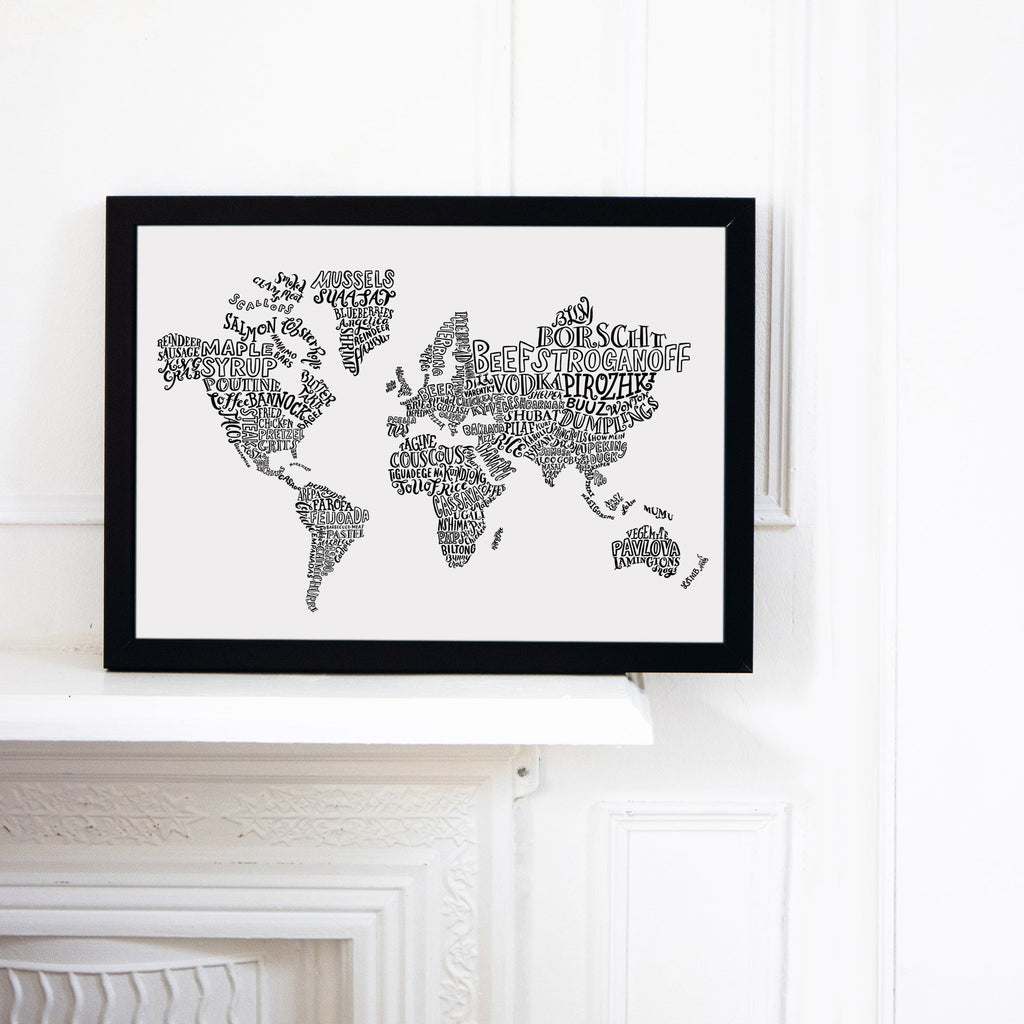 World Food Map Print - Lucy Loves This-U.K City Prints