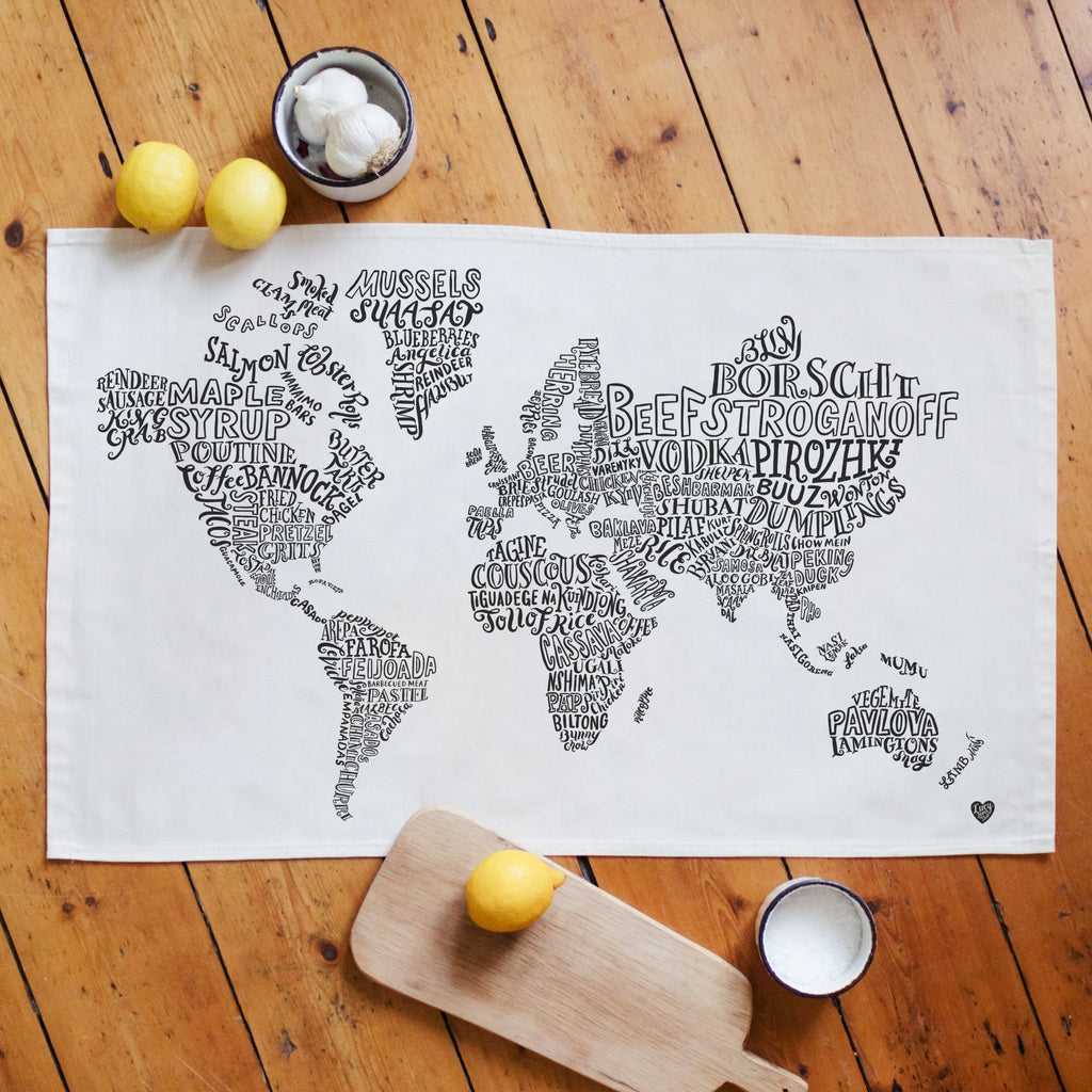 World Food Map Tea Towel - Lucy Loves This-